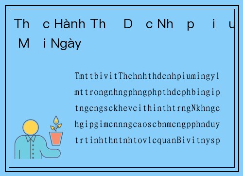 Thực Hành Thể Dục Nhịp Điệu Mỗi Ngày