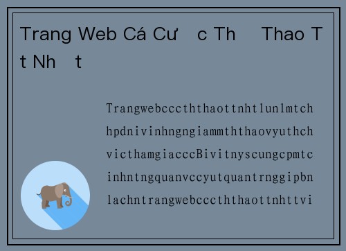 Trang Web Cá Cược Thể Thao Tốt Nhất