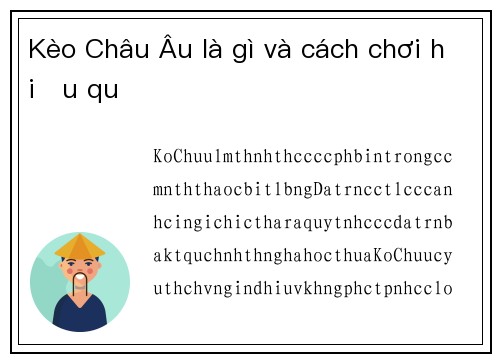 Kèo Châu Âu là gì và cách chơi hiệu quả