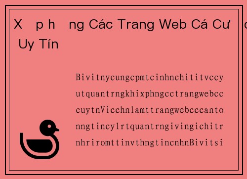 Xếp hạng Các Trang Web Cá Cược Uy Tín
