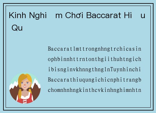 Kinh Nghiệm Chơi Baccarat Hiệu Quả
