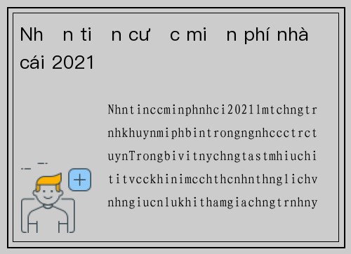 Nhận tiền cược miễn phí nhà cái 2021