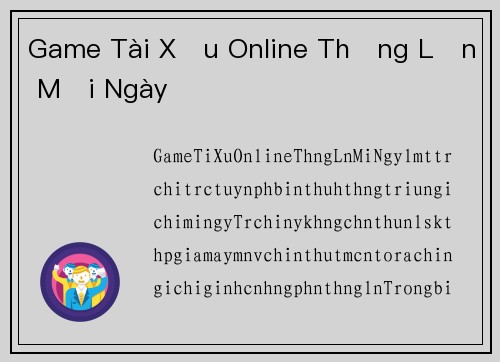 Game Tài Xỉu Online Thắng Lớn Mỗi Ngày