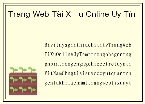 Trang Web Tài Xỉu Online Uy Tín