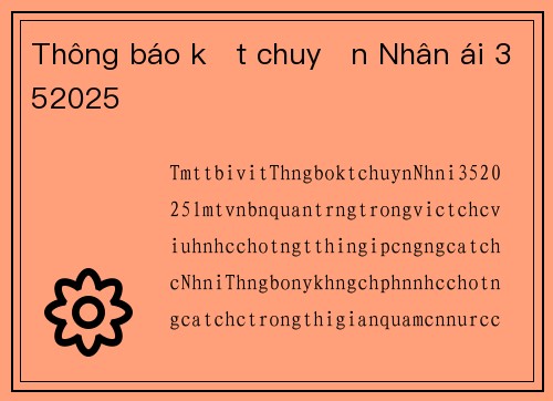 Thông báo kết chuyển Nhân ái 352025