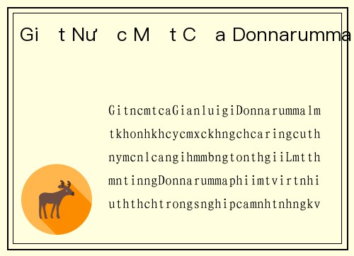Giọt Nước Mắt Của Donnarumma
