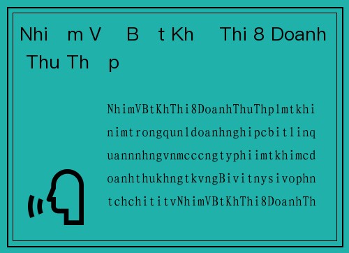 Nhiệm Vụ Bất Khả Thi 8 Doanh Thu Thấp